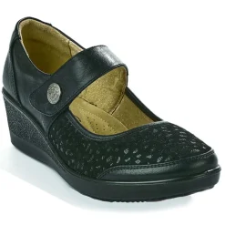 LADY CONFORT Ballerines A Brides Femme Noir Bi-Matieres |Femme Chaussures Confort