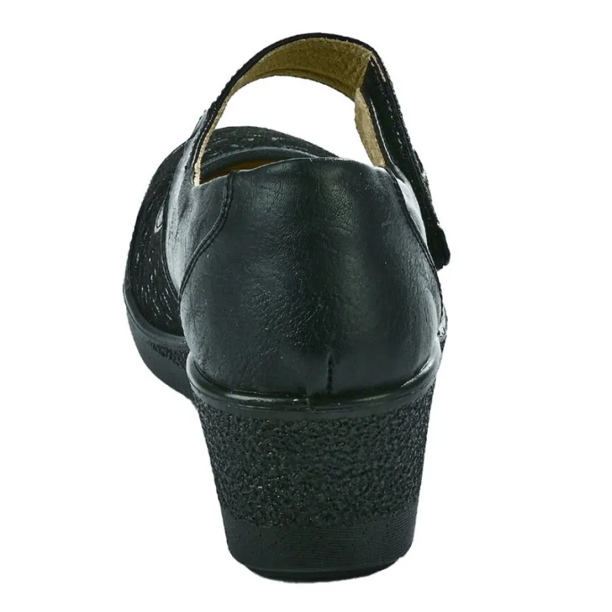 LADY CONFORT Ballerines A Brides Femme Noir Bi-Matieres |Femme Chaussures Confort
