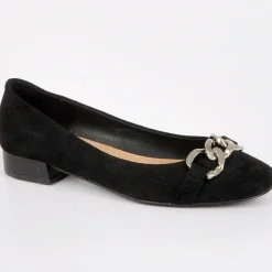 VICE VERSA Ballerines A Talon Femme Noir Avec Chaine |Femme Ballerines