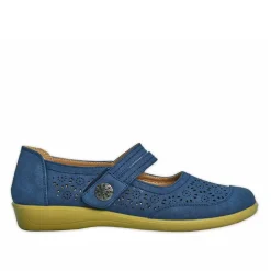 LADY CONFORT Ballerines Confort Femme Bleu Semelles Souples |Femme Chaussures Confort