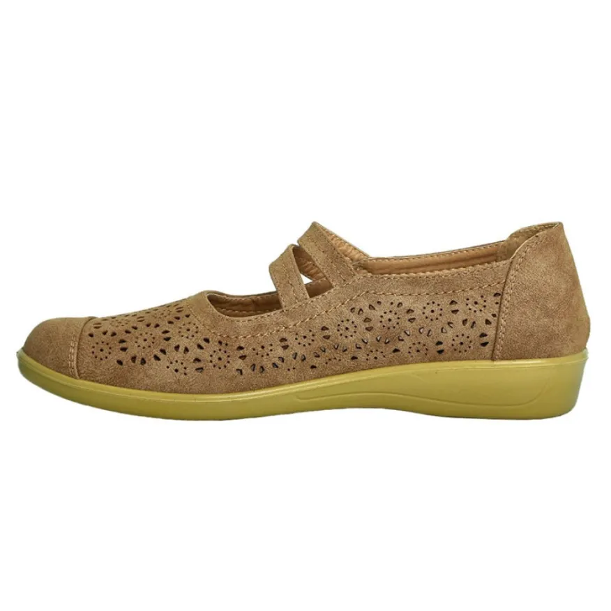 LADY CONFORT Ballerines Confort Femme Marron Semelles Souples |Femme Chaussures Confort
