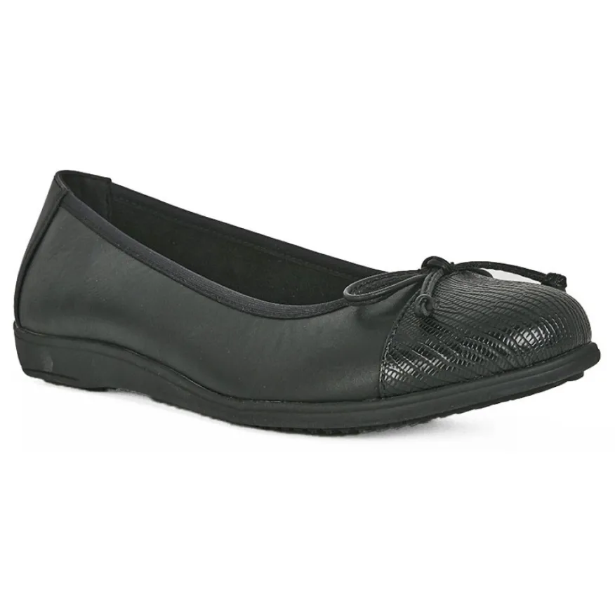 SCALINA Ballerines Confort Femme Noir A Noeud |Femme Chaussures Confort