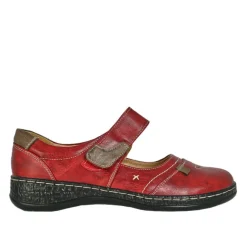 LADY CONFORT Ballerines Confort Femme Rouge Bordeaux A Brides |Femme Chaussures Confort
