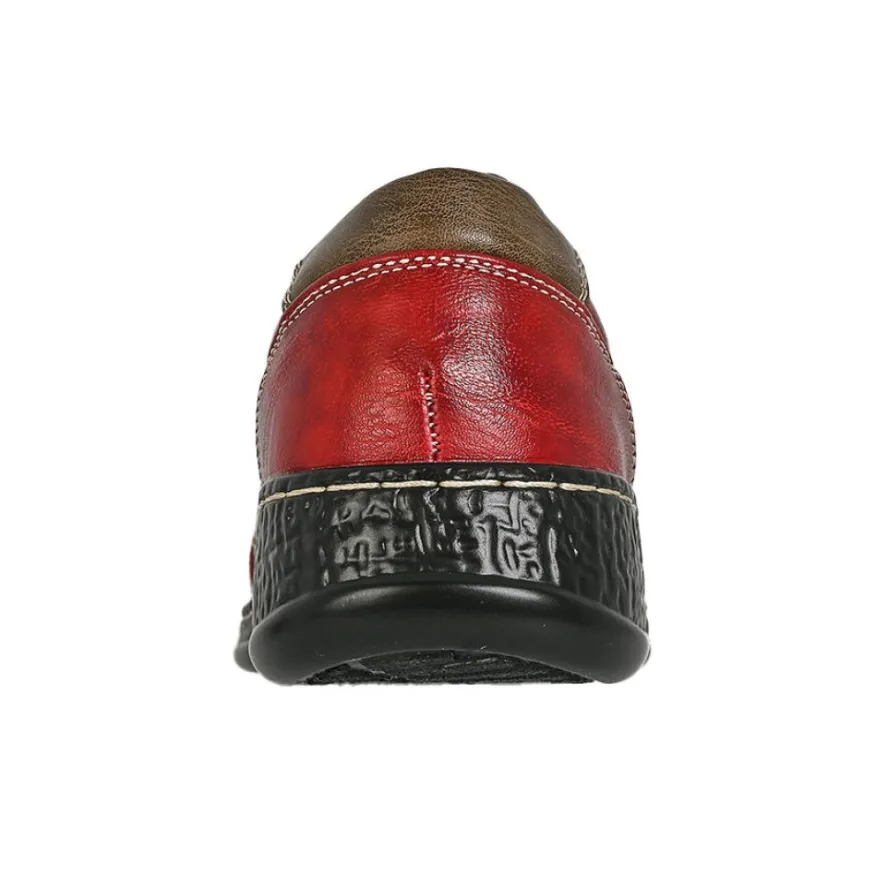 LADY CONFORT Ballerines Confort Femme Rouge Bordeaux A Brides |Femme Chaussures Confort