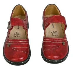 LADY CONFORT Ballerines Confort Femme Rouge Bordeaux A Brides |Femme Chaussures Confort