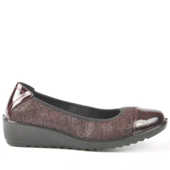 LADY CONFORT Ballerines Femme Bordeaux Vernies |Femme Chaussures Confort