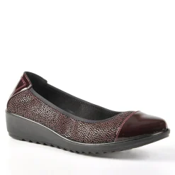 LADY CONFORT Ballerines Femme Bordeaux Vernies |Femme Chaussures Confort
