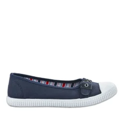 STREET LIFE Ballerines Femme En Toile Bleu Marine |Femme Ballerines