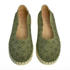 SCALINA Ballerines Femme Kaki |Femme Chaussures Confort