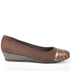 SCALINA Ballerines Femme Marron Detail Leopard |Femme Chaussures Confort