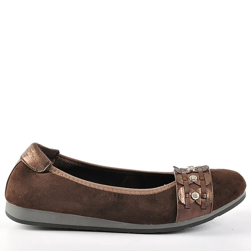 SCALINA Ballerines Femme Marron |Femme Chaussures Confort