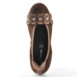 SCALINA Ballerines Femme Marron |Femme Chaussures Confort