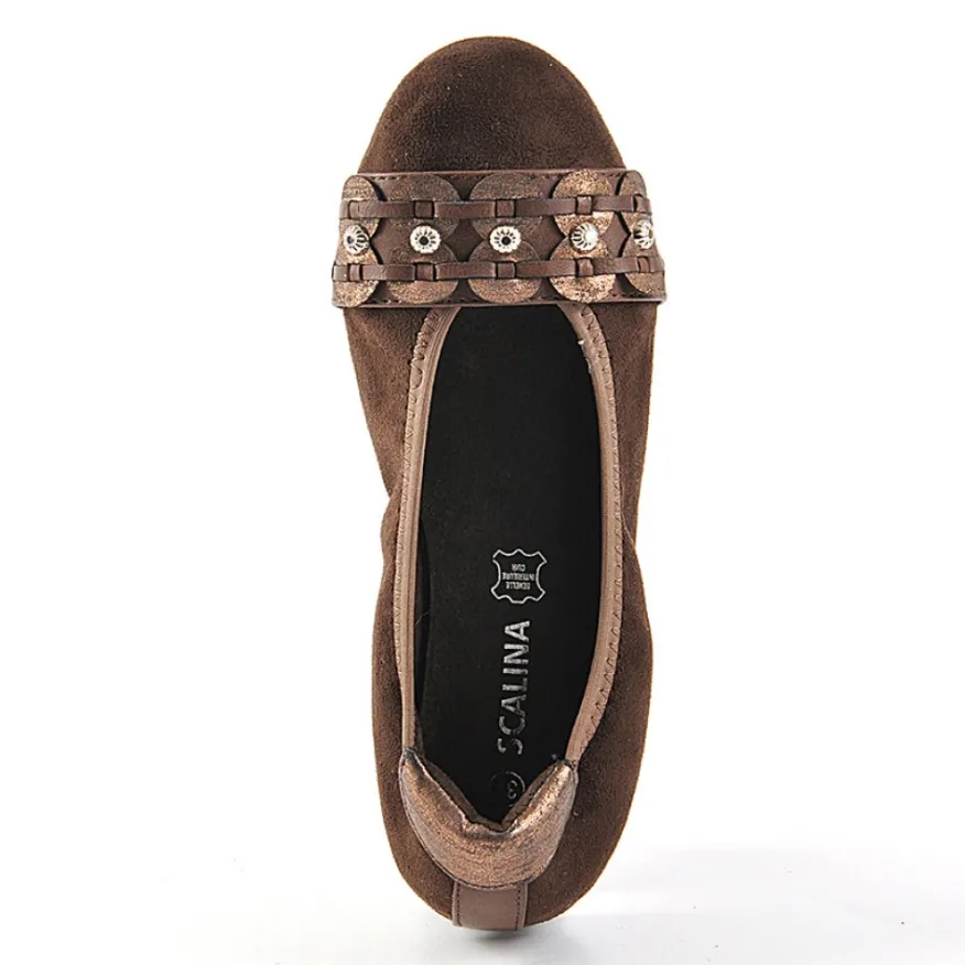 SCALINA Ballerines Femme Marron |Femme Chaussures Confort