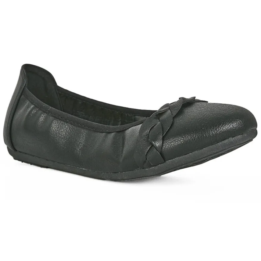 VICE VERSA Ballerines Souples Femme Noir A Tresse |Femme Ballerines