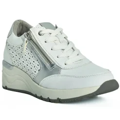 LADY CONFORT Basket Femme Blanc Et Argent |Femme Chaussures Confort