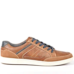 CARDIFF Baskets Avec Surpiqures Contrastantes Marron|Homme Baskets, Sneakers