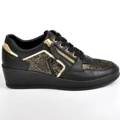 SCALINA Baskets Compensees Femme Noir Semelles Amovibles |Femme Chaussures Confort
