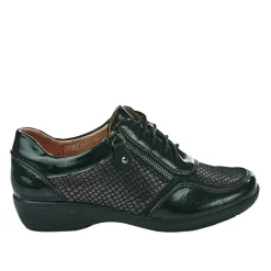LADY CONFORT Baskets Confort Femme Bi-Matieres Noir |Femme Chaussures Confort