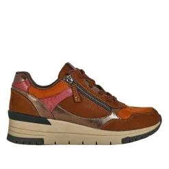 SCALINA Baskets Confort Femme Marron Avec Zip |Femme Chaussures Confort