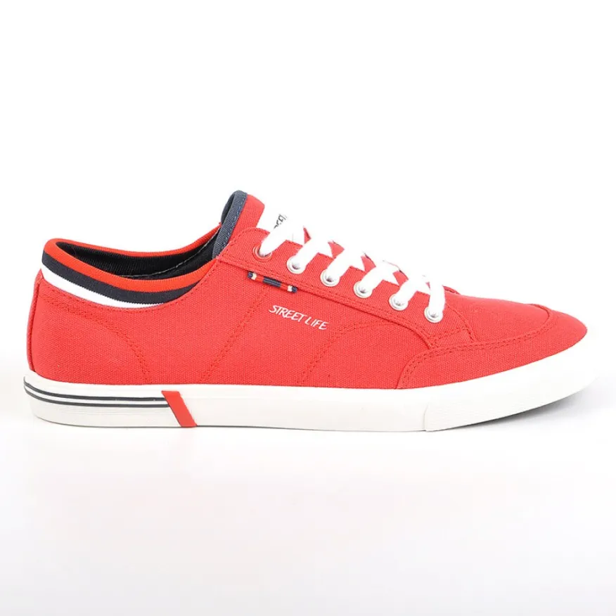 STREET LIFE Baskets En Toile Homme Rouge|Homme Baskets, Sneakers