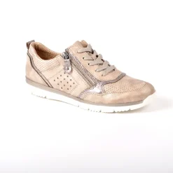 RELIFE Baskets Femme Beige Avec Fermeture Eclair Sur Le Cote |Femme Chaussures Confort