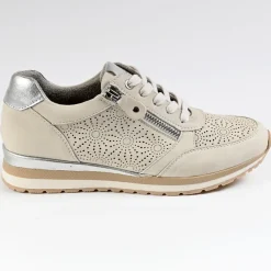 SCALINA Baskets Femme Beige Avec Semelles Amovibles |Femme Chaussures Confort