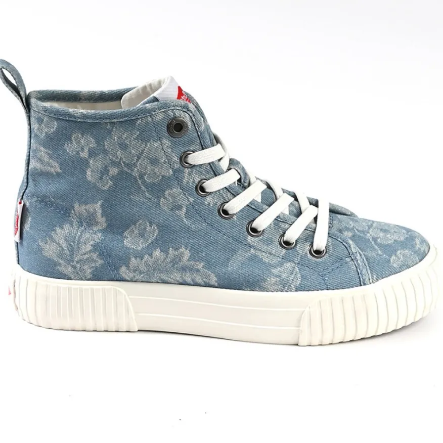 LEE COOPER Baskets Femme Bleu Imprime Fleuri |Femme Baskets, Sneakers
