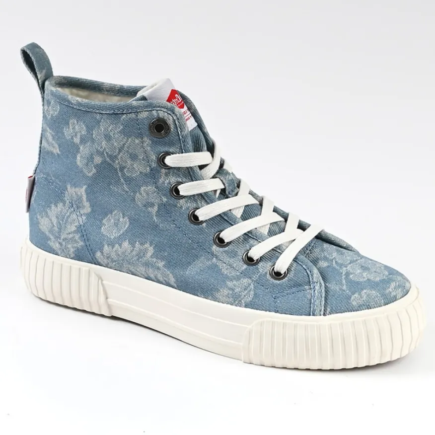 LEE COOPER Baskets Femme Bleu Imprime Fleuri |Femme Baskets, Sneakers