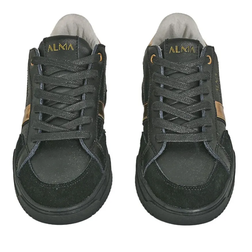 ALMA Baskets Femme En Cuir Noir |Femme Baskets, Sneakers