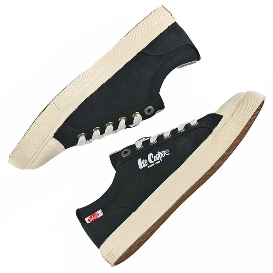 LEE COOPER Baskets Femme En Toile Noire |Femme Baskets, Sneakers