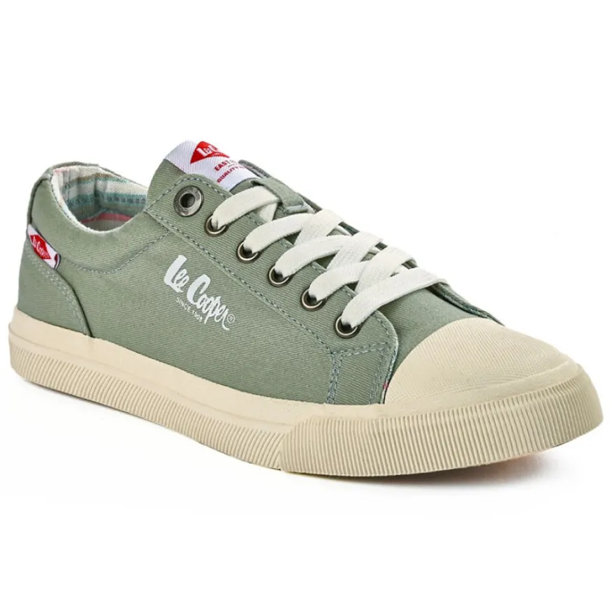 LEE COOPER Baskets Femme En Toile Verte |Femme Baskets, Sneakers