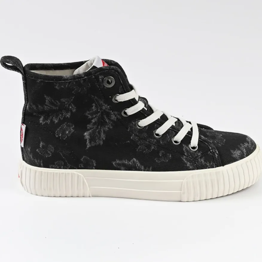 LEE COOPER Baskets Femme Noir Imprime Fleuri |Femme Baskets, Sneakers