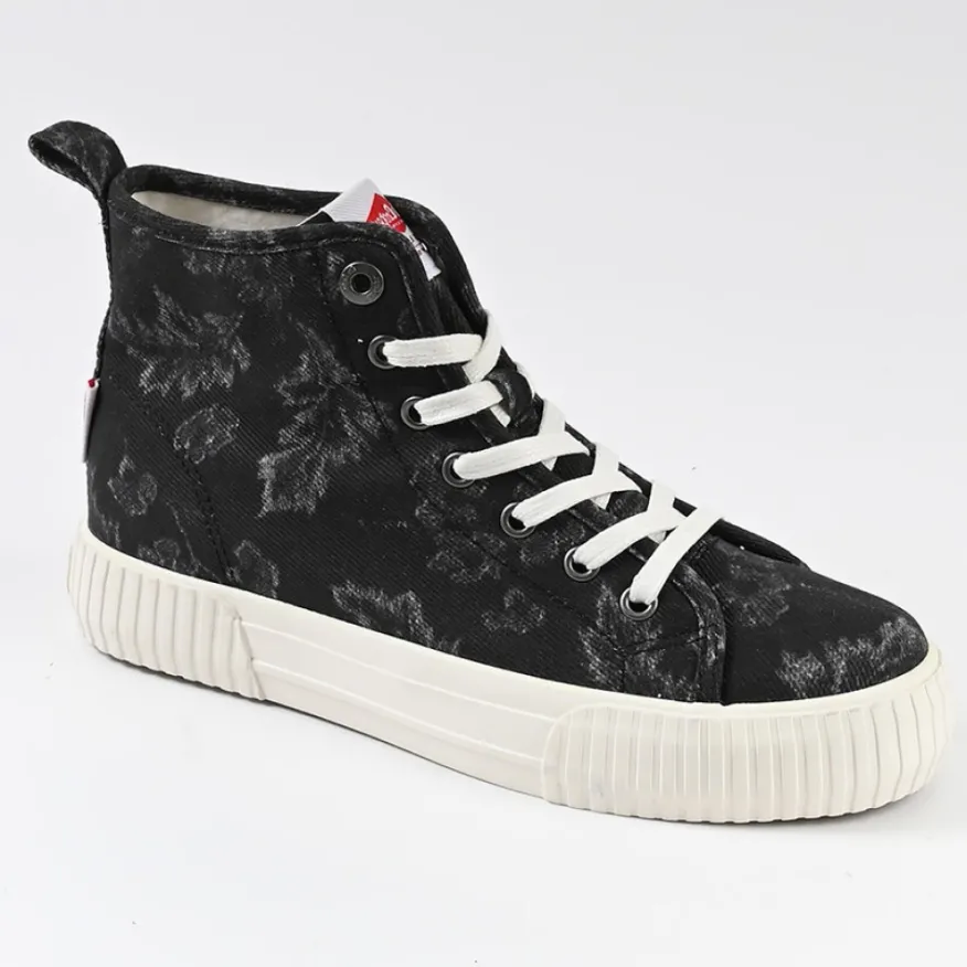 LEE COOPER Baskets Femme Noir Imprime Fleuri |Femme Baskets, Sneakers