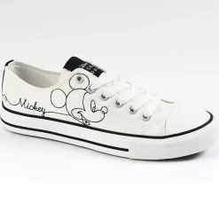 MICKEY Baskets Femme En Toile Blanche|Femme Baskets, Sneakers