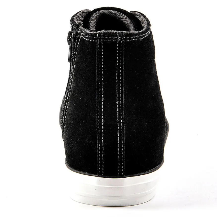 CARDIFF Baskets Montantes Aspect Velours Noir|Homme Baskets, Sneakers