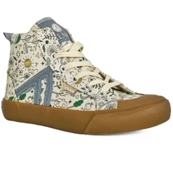 ALMA PLANETE Baskets Montantes Femme Beige A Motifs Alma|Femme Baskets, Sneakers