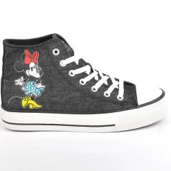 MICKEY Baskets Montantes Femme En Toile Noire |Femme Baskets, Sneakers