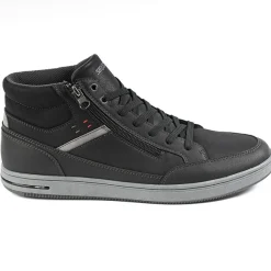 STREET LIFE Baskets Montantes Homme Avec Zip Pratique Sur Le Cote Noir|Homme Baskets, Sneakers