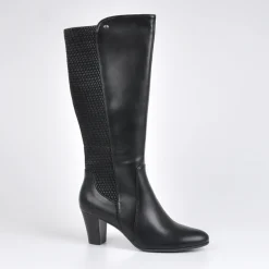 VICE VERSA Bottes A Talons Bi-Matieres Noir|Femme Bottes, Cuissardes