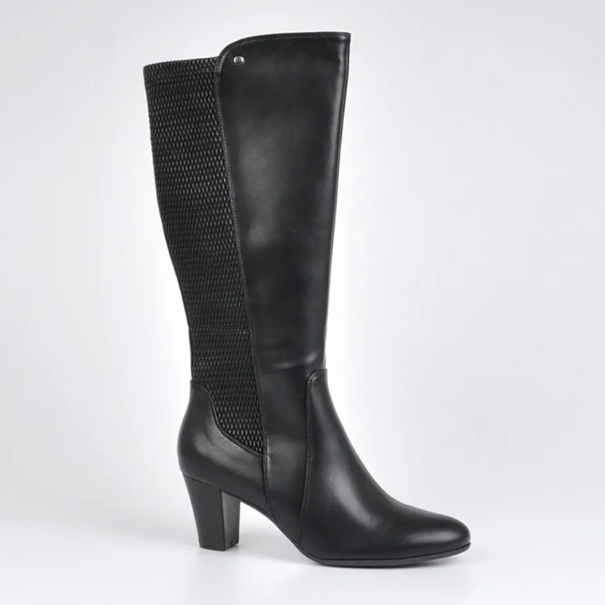 VICE VERSA Bottes A Talons Bi-Matieres Noir|Femme Bottes, Cuissardes