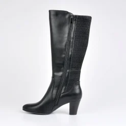 VICE VERSA Bottes A Talons Bi-Matieres Noir|Femme Bottes, Cuissardes