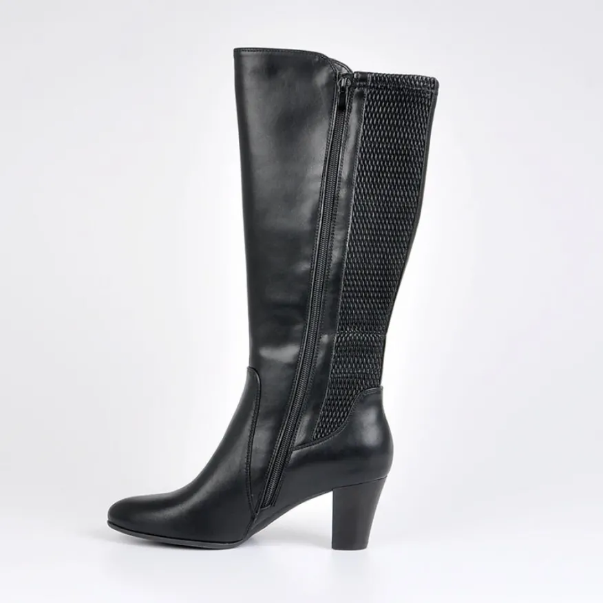 VICE VERSA Bottes A Talons Bi-Matieres Noir|Femme Bottes, Cuissardes