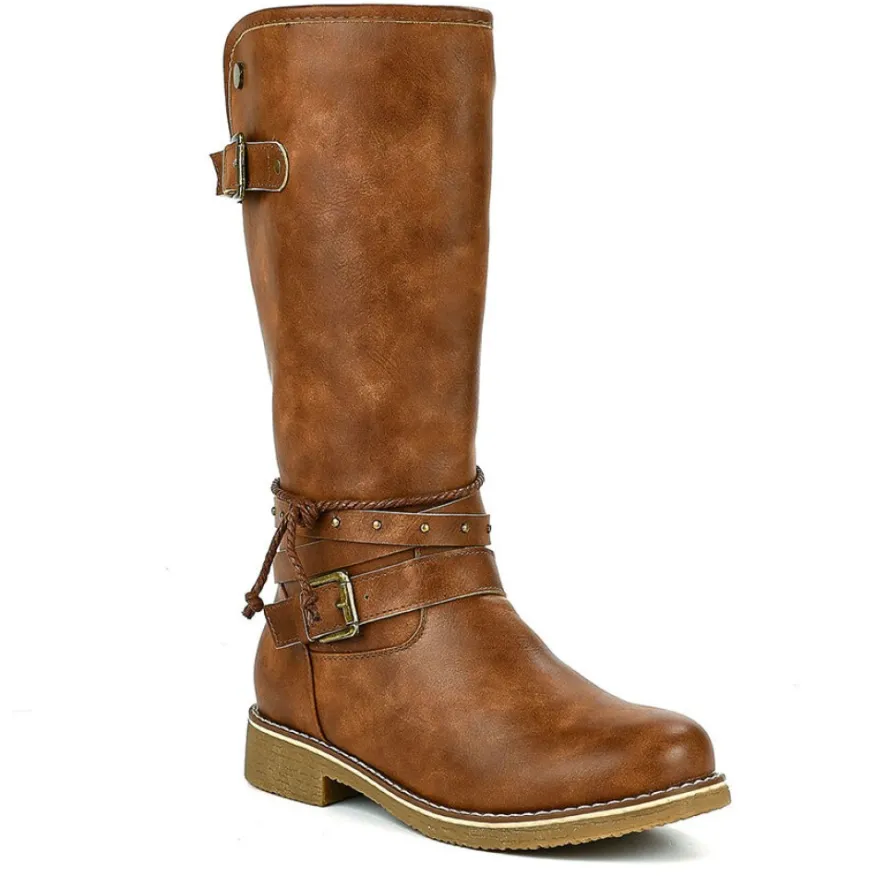 VICE VERSA Bottes Plates Femme Marron|Femme Bottes, Cuissardes