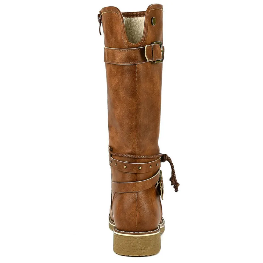 VICE VERSA Bottes Plates Femme Marron|Femme Bottes, Cuissardes