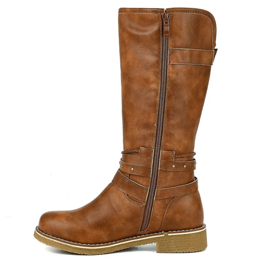 VICE VERSA Bottes Plates Femme Marron|Femme Bottes, Cuissardes