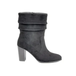 MASCARA Bottines A Talons Avec Tige Plissee Noir|Femme Boots, Bottines