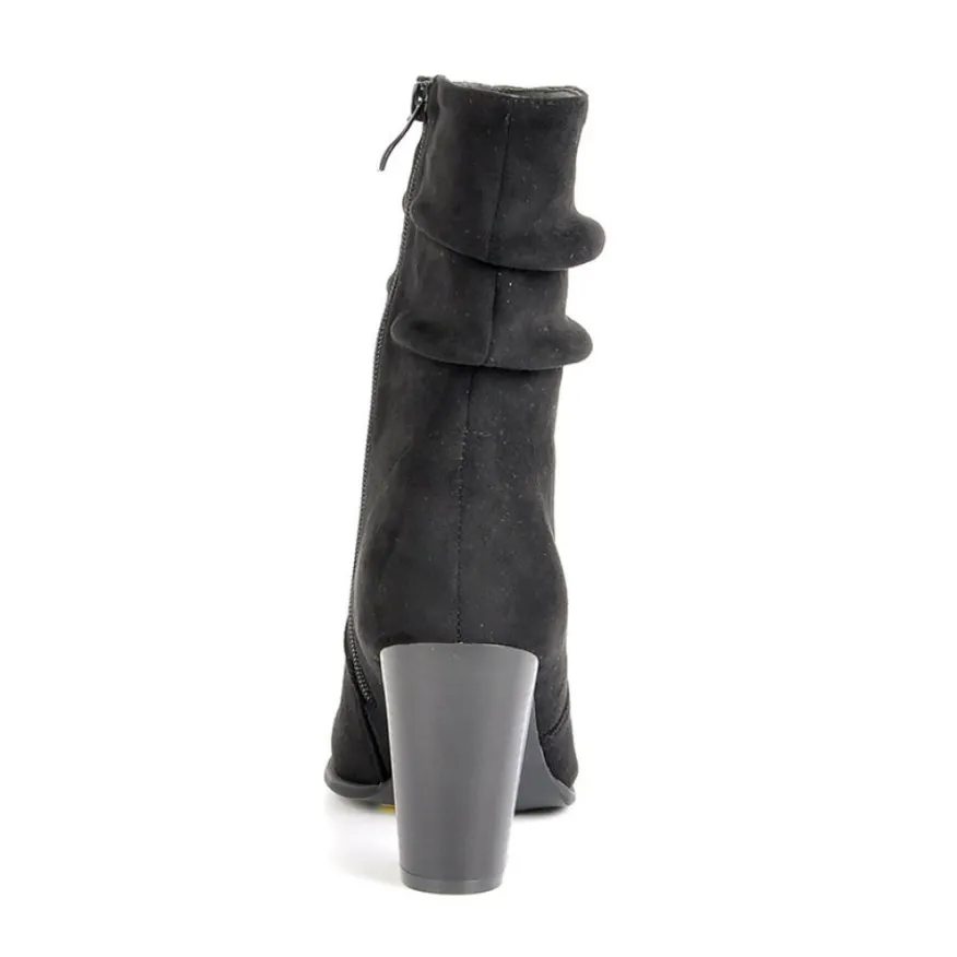 MASCARA Bottines A Talons Avec Tige Plissee Noir|Femme Boots, Bottines
