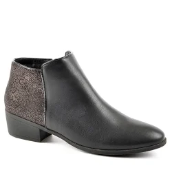 SCALINA Bottines A Talons Bi-Matieres Noir|Femme Chaussures Confort