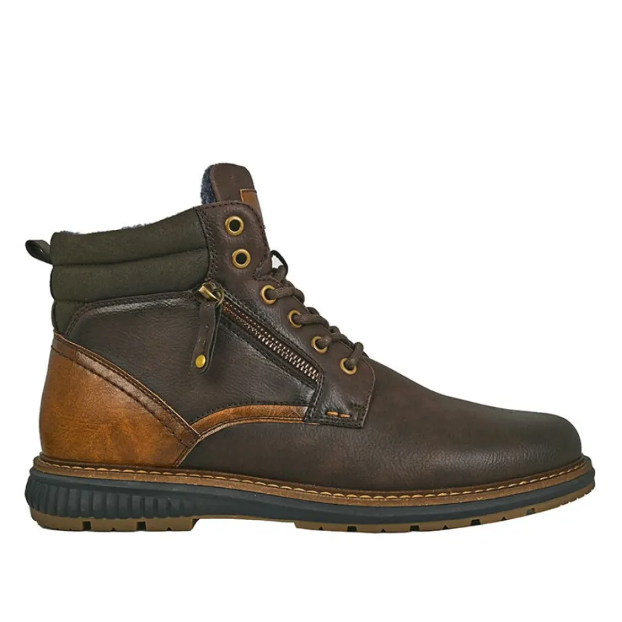 OUTSHOES Bottines Bi-Matieres Marron|Homme Boots, Bottines