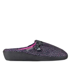ISOTONER Chaussons Femme Avec Noeuds Gris|Femme Chaussons